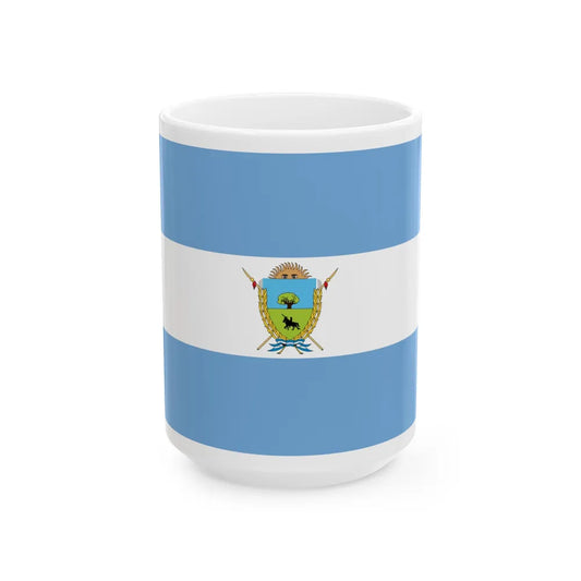 Flag of La Pampa Province Argentina - White Coffee Mug-15oz-Go Mug Yourself