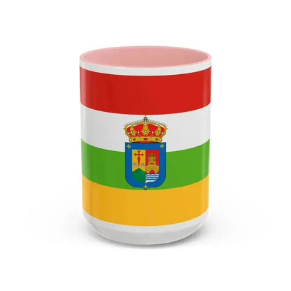 Flag of La Rioja Spain - Accent Coffee Mug 15oz Pink - Go Mug Yourself