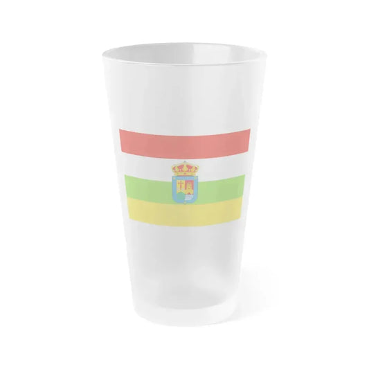 Flag of La Rioja Spain - Frosted Pint Glass 16oz 16oz Frosted - Go Mug Yourself