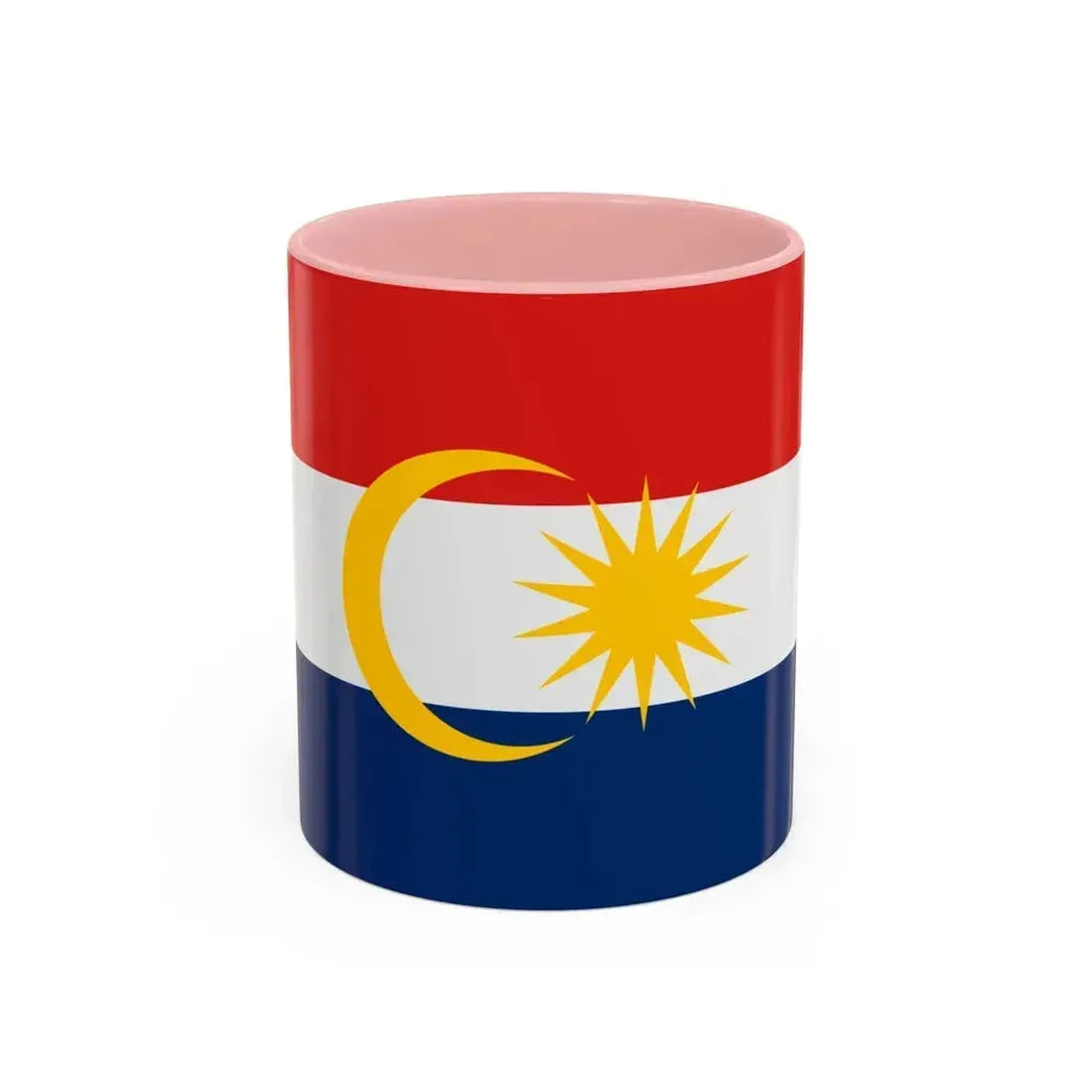 Flag of Labuan Malaysia - Accent Coffee Mug 11oz Pink - Go Mug Yourself