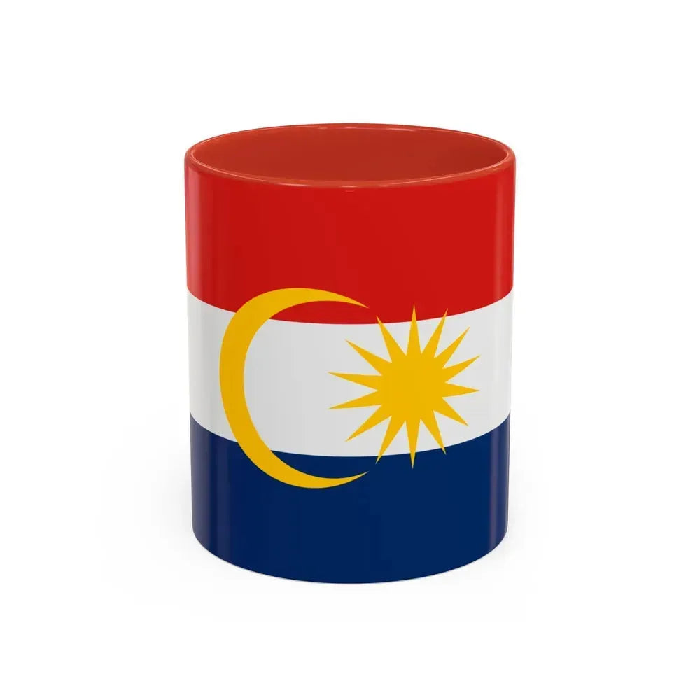 Flag of Labuan Malaysia - Accent Coffee Mug 11oz Red - Go Mug Yourself