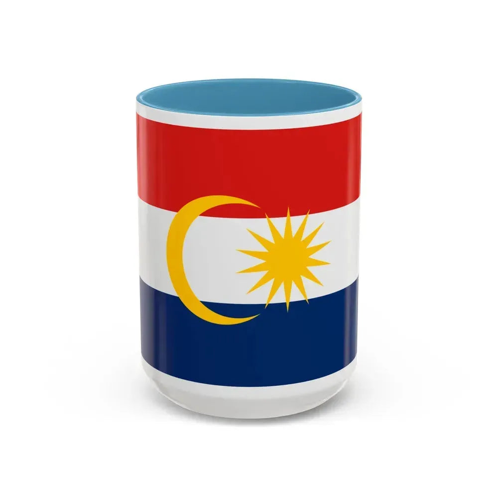 Flag of Labuan Malaysia - Accent Coffee Mug 15oz Light Blue - Go Mug Yourself
