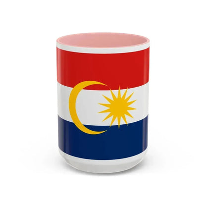 Flag of Labuan Malaysia - Accent Coffee Mug 15oz Pink - Go Mug Yourself