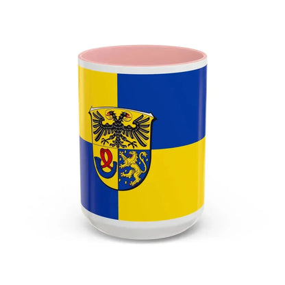 Flag of Lahn Dill Kreises Germany - Accent Coffee Mug 15oz Pink - Go Mug Yourself