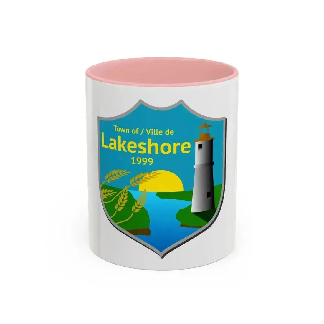 Flag of Lakeshore Ontario Canada - Accent Coffee Mug 11oz Pink - Go Mug Yourself
