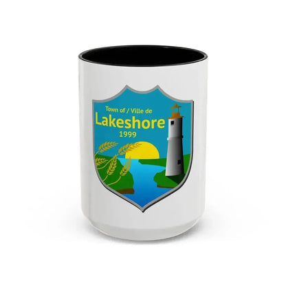 Flag of Lakeshore Ontario Canada - Accent Coffee Mug 15oz Black - Go Mug Yourself