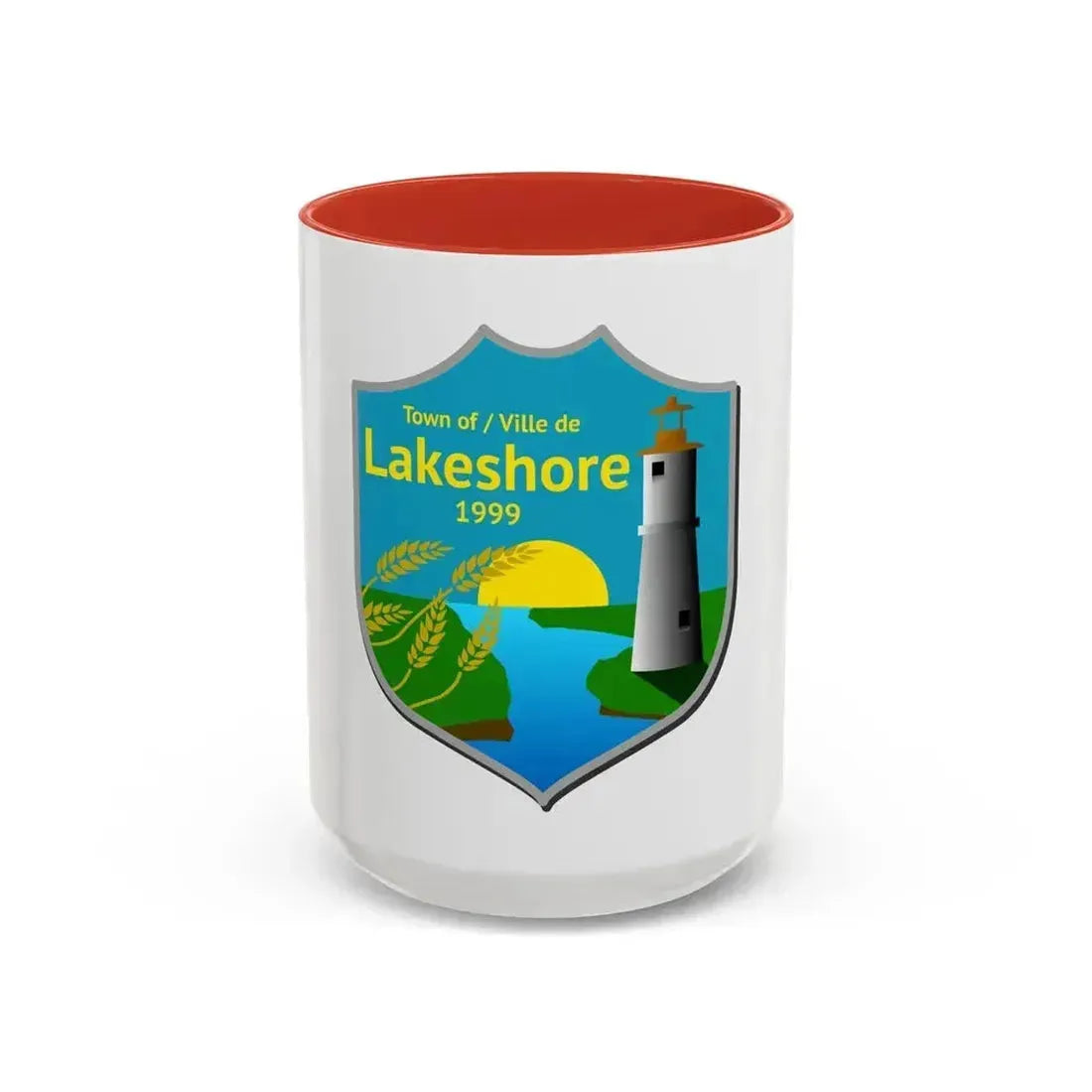 Flag of Lakeshore Ontario Canada - Accent Coffee Mug 15oz Red - Go Mug Yourself