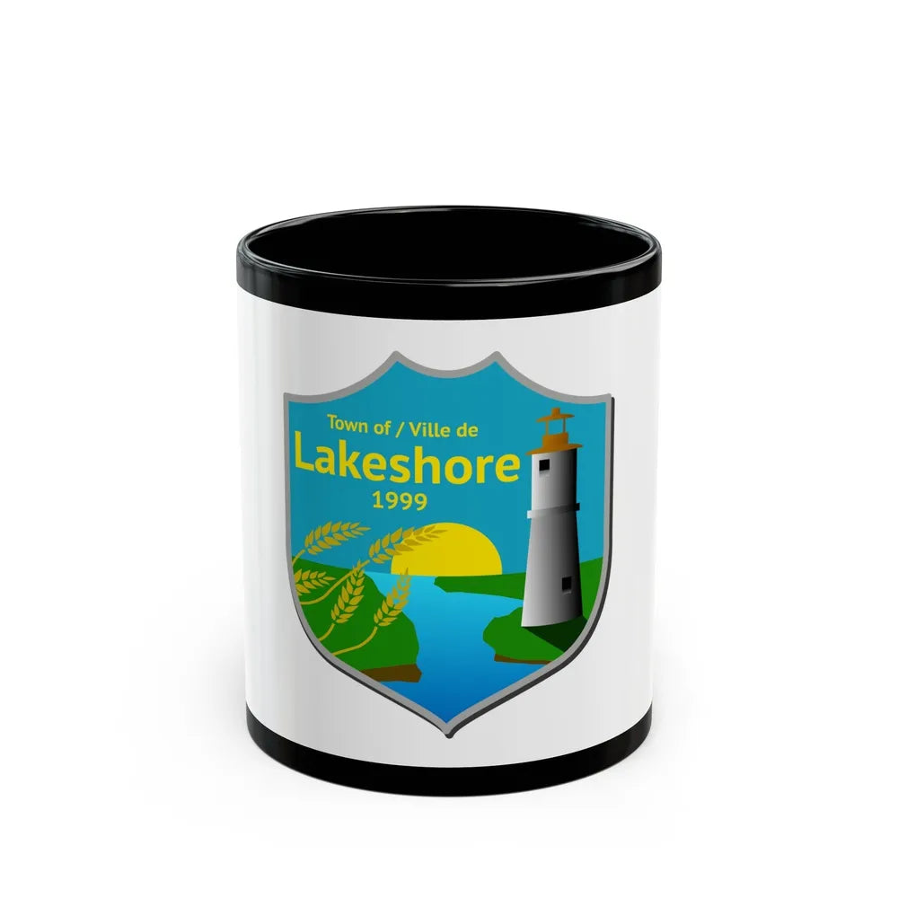 Flag of Lakeshore Ontario Canada - Black Coffee Mug-11oz-Go Mug Yourself