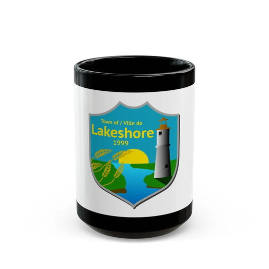 Flag of Lakeshore Ontario Canada - Black Coffee Mug-15oz-Go Mug Yourself