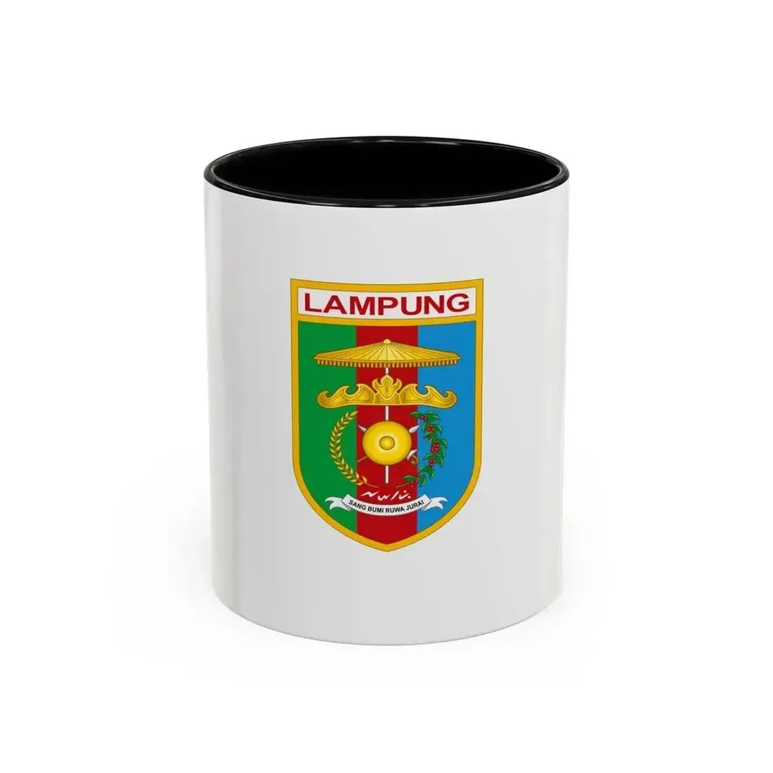 Flag of Lampung Indonesia - Accent Coffee Mug 11oz Black - Go Mug Yourself