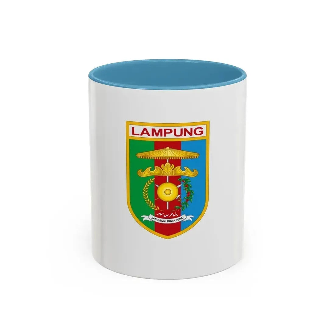 Flag of Lampung Indonesia - Accent Coffee Mug 11oz Light Blue - Go Mug Yourself