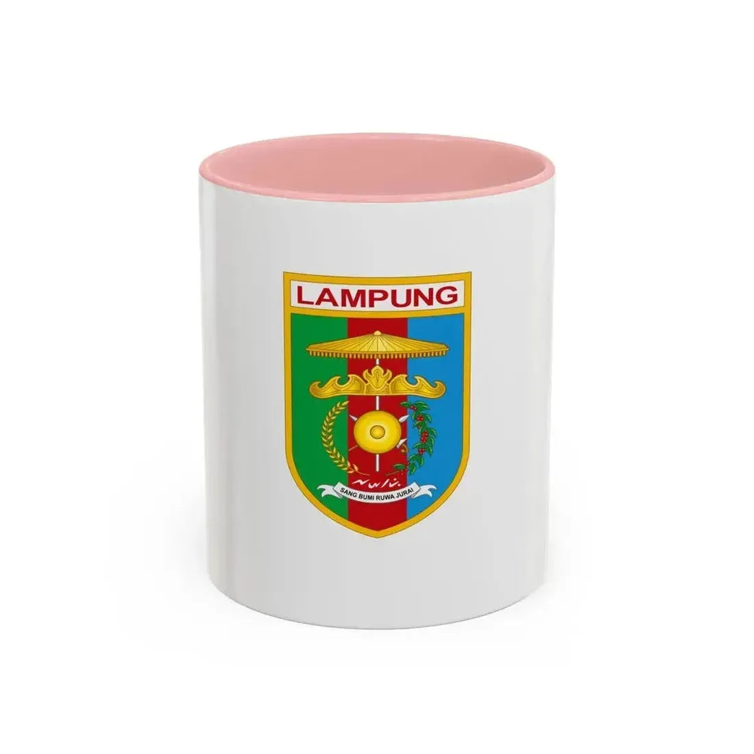 Flag of Lampung Indonesia - Accent Coffee Mug 11oz Pink - Go Mug Yourself