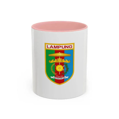 Flag of Lampung Indonesia - Accent Coffee Mug 11oz Pink - Go Mug Yourself