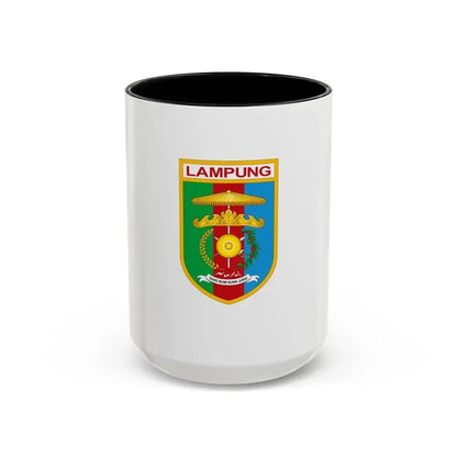 Flag of Lampung Indonesia - Accent Coffee Mug 15oz Black - Go Mug Yourself