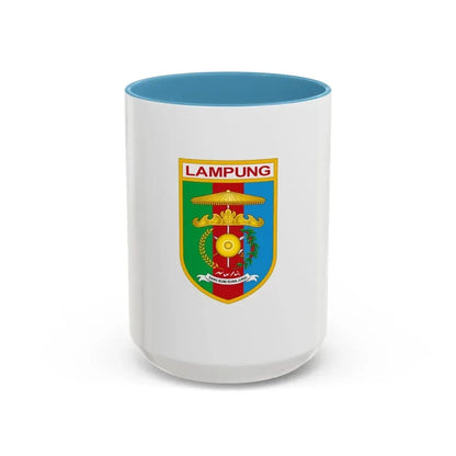 Flag of Lampung Indonesia - Accent Coffee Mug 15oz Light Blue - Go Mug Yourself