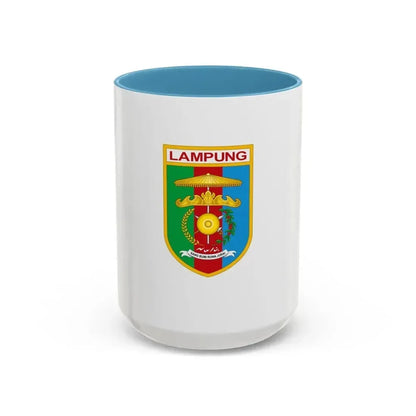 Flag of Lampung Indonesia - Accent Coffee Mug 15oz Light Blue - Go Mug Yourself