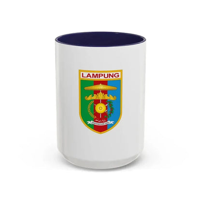 Flag of Lampung Indonesia - Accent Coffee Mug 15oz Navy - Go Mug Yourself