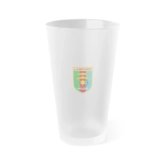 Flag of Lampung Indonesia - Frosted Pint Glass 16oz 16oz Frosted - Go Mug Yourself
