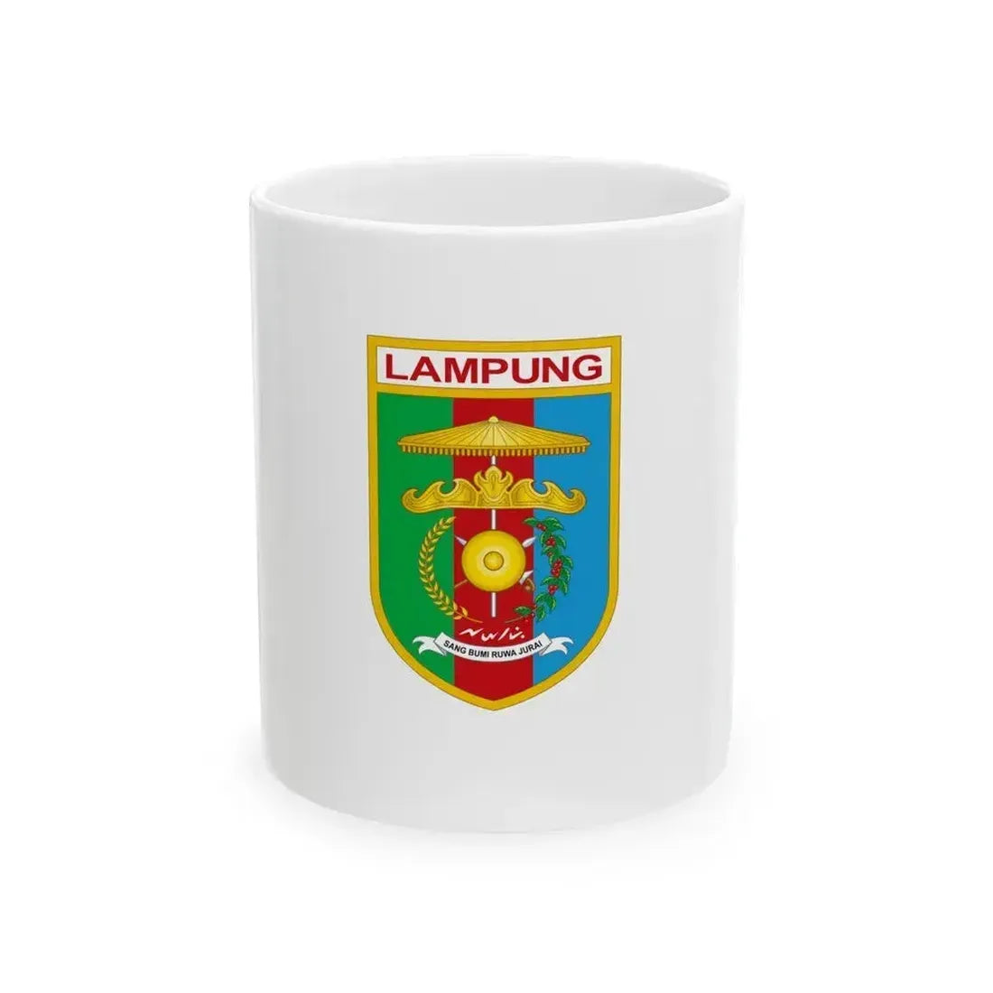 Flag of Lampung Indonesia - White Coffee Mug 11oz - Go Mug Yourself