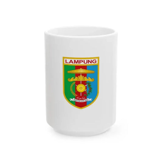 Flag of Lampung Indonesia - White Coffee Mug 15oz - Go Mug Yourself