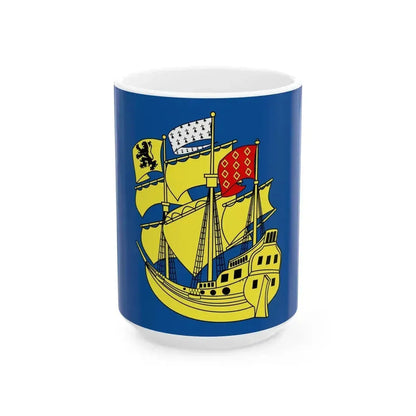 Flag of Landerneau (France) White Coffee Mug 15oz - Go Mug Yourself