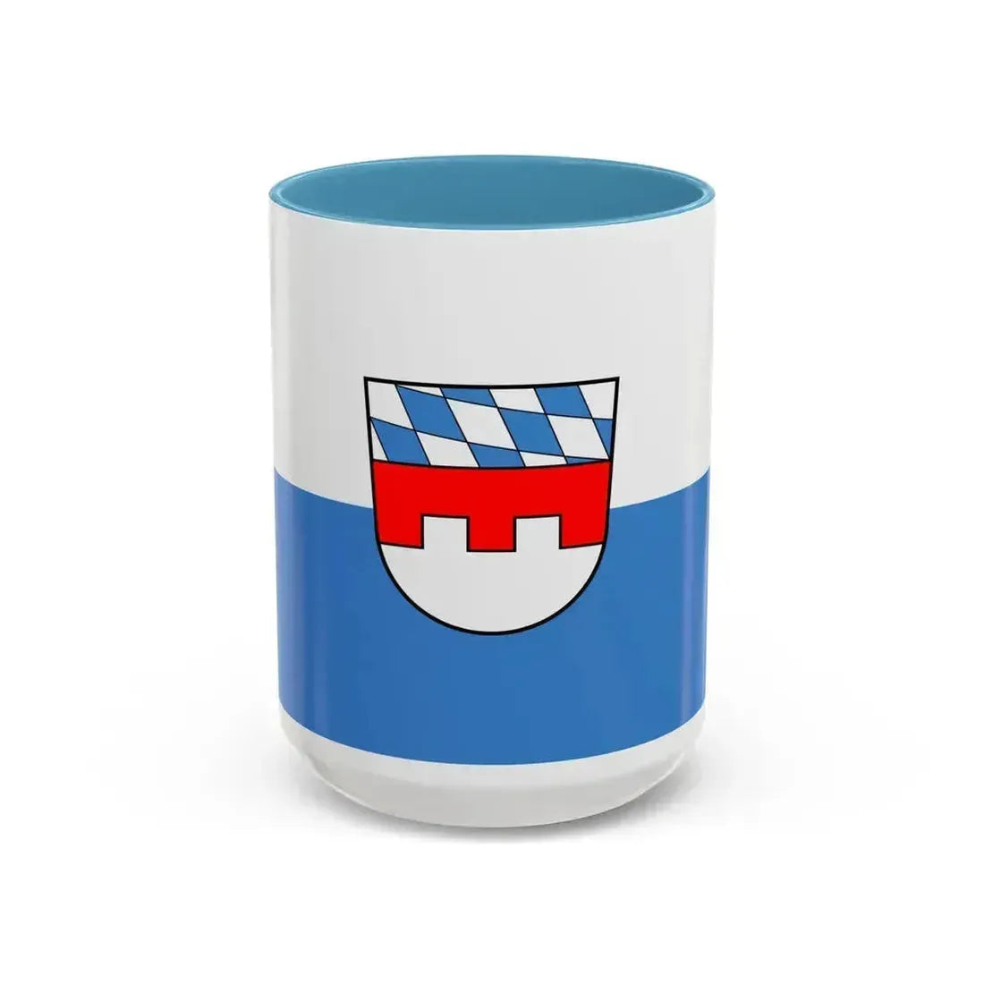 Flag of Landshut 2 Germany - Accent Coffee Mug 15oz Light Blue - Go Mug Yourself