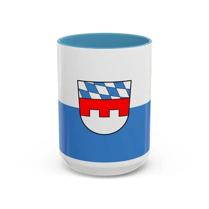 Flag of Landshut 2 Germany - Accent Coffee Mug 15oz Light Blue - Go Mug Yourself