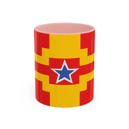 Flag of Langley BC Canada - Accent Coffee Mug 11oz Pink - Go Mug Yourself