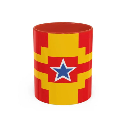 Flag of Langley BC Canada - Accent Coffee Mug 11oz Red - Go Mug Yourself