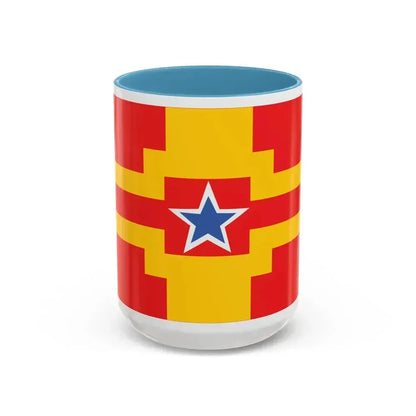 Flag of Langley BC Canada - Accent Coffee Mug 15oz Light Blue - Go Mug Yourself