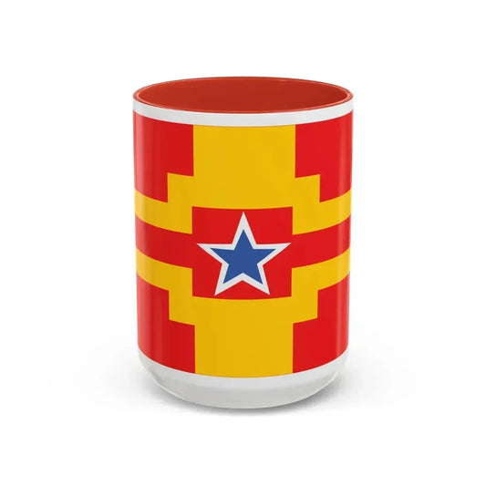 Flag of Langley BC Canada - Accent Coffee Mug 15oz Red - Go Mug Yourself