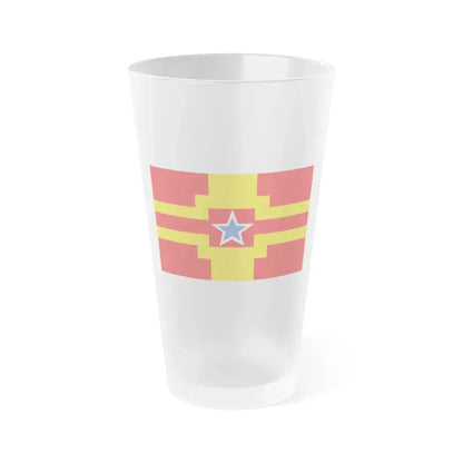 Flag of Langley BC Canada - Frosted Pint Glass 16oz 16oz Frosted - Go Mug Yourself
