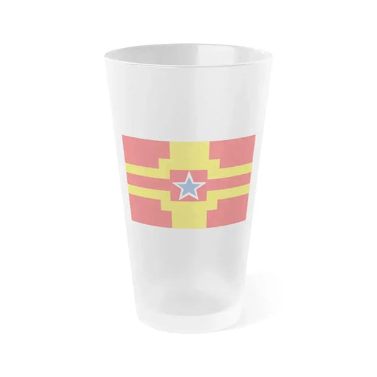 Flag of Langley BC Canada - Frosted Pint Glass 16oz 16oz Frosted - Go Mug Yourself