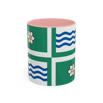 Flag of Langley British Columbia Canada - Accent Coffee Mug 11oz Pink - Go Mug Yourself