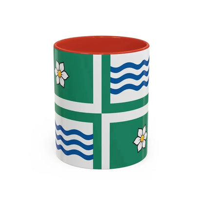 Flag of Langley British Columbia Canada - Accent Coffee Mug 11oz Red - Go Mug Yourself