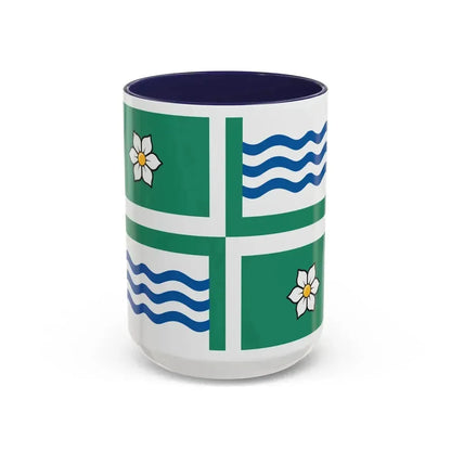 Flag of Langley British Columbia Canada - Accent Coffee Mug 15oz Navy - Go Mug Yourself