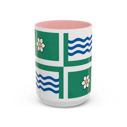 Flag of Langley British Columbia Canada - Accent Coffee Mug 15oz Pink - Go Mug Yourself