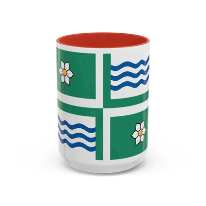 Flag of Langley British Columbia Canada - Accent Coffee Mug 15oz Red - Go Mug Yourself