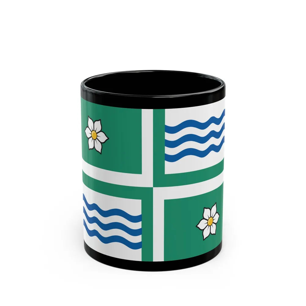 Flag of Langley British Columbia Canada - Black Coffee Mug-11oz-Go Mug Yourself