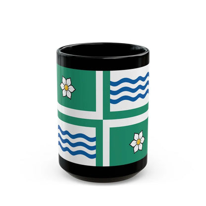 Flag of Langley British Columbia Canada - Black Coffee Mug-15oz-Go Mug Yourself