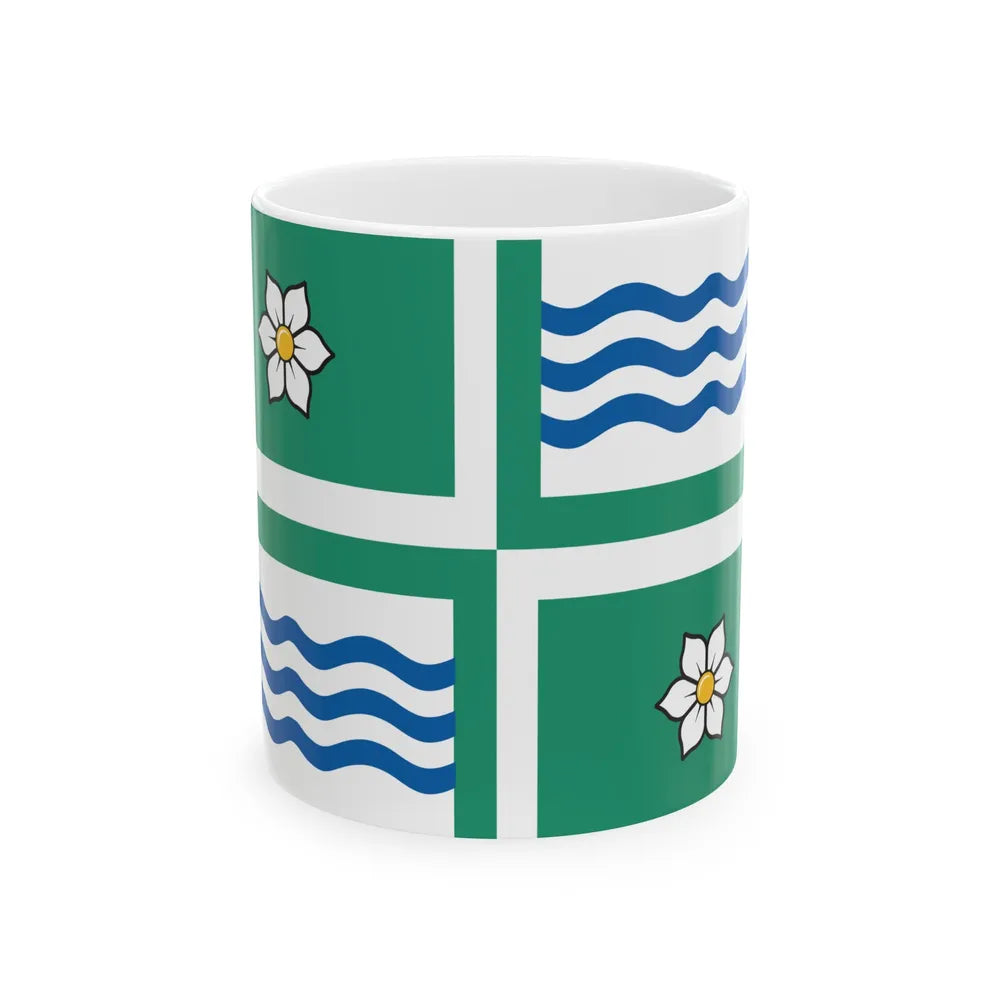 Flag of Langley British Columbia Canada - White Coffee Mug-11oz-Go Mug Yourself