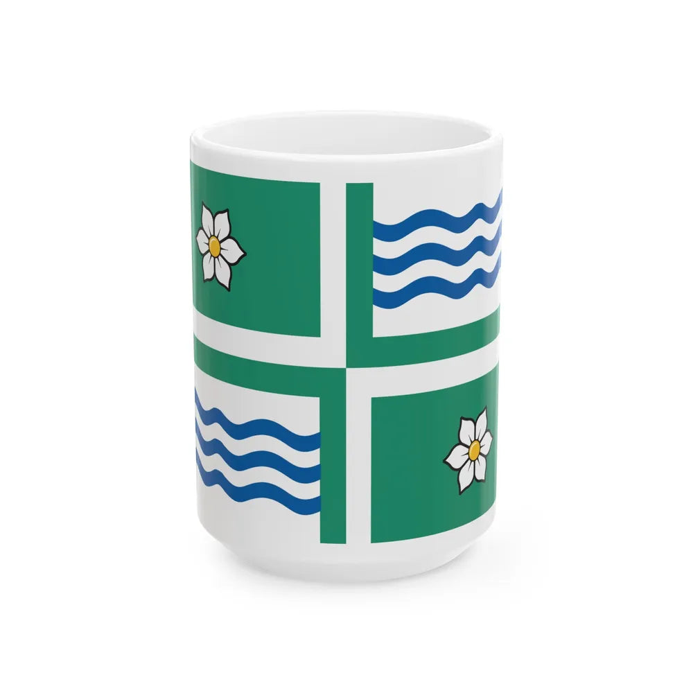 Flag of Langley British Columbia Canada - White Coffee Mug-15oz-Go Mug Yourself