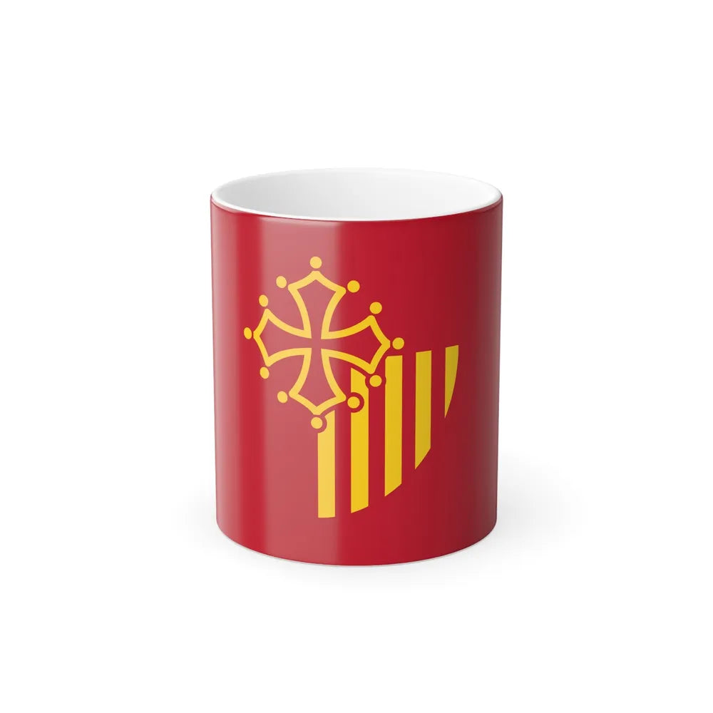 Flag of Languedoc Roussillon France - Color Changing Coffee Mug-11oz-Go Mug Yourself