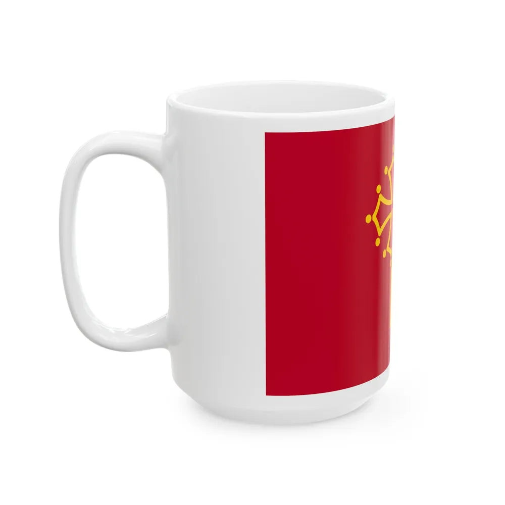 Flag of Languedoc Roussillon France - White Coffee Mug-Go Mug Yourself