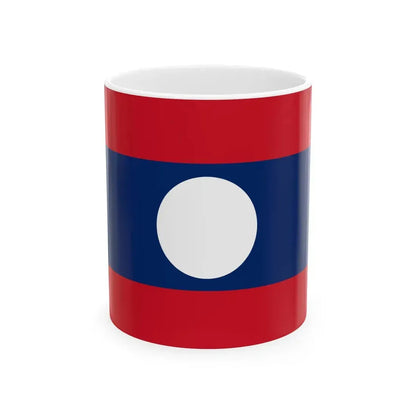 Flag of Laos 16-9 (Laos) White Coffee Mug 11oz - Go Mug Yourself