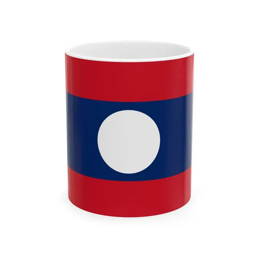 Flag of Laos 16-9 (Laos) White Coffee Mug 11oz - Go Mug Yourself