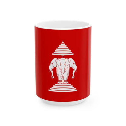 Flag of Laos 1952-1975 (Laos) White Coffee Mug 15oz - Go Mug Yourself
