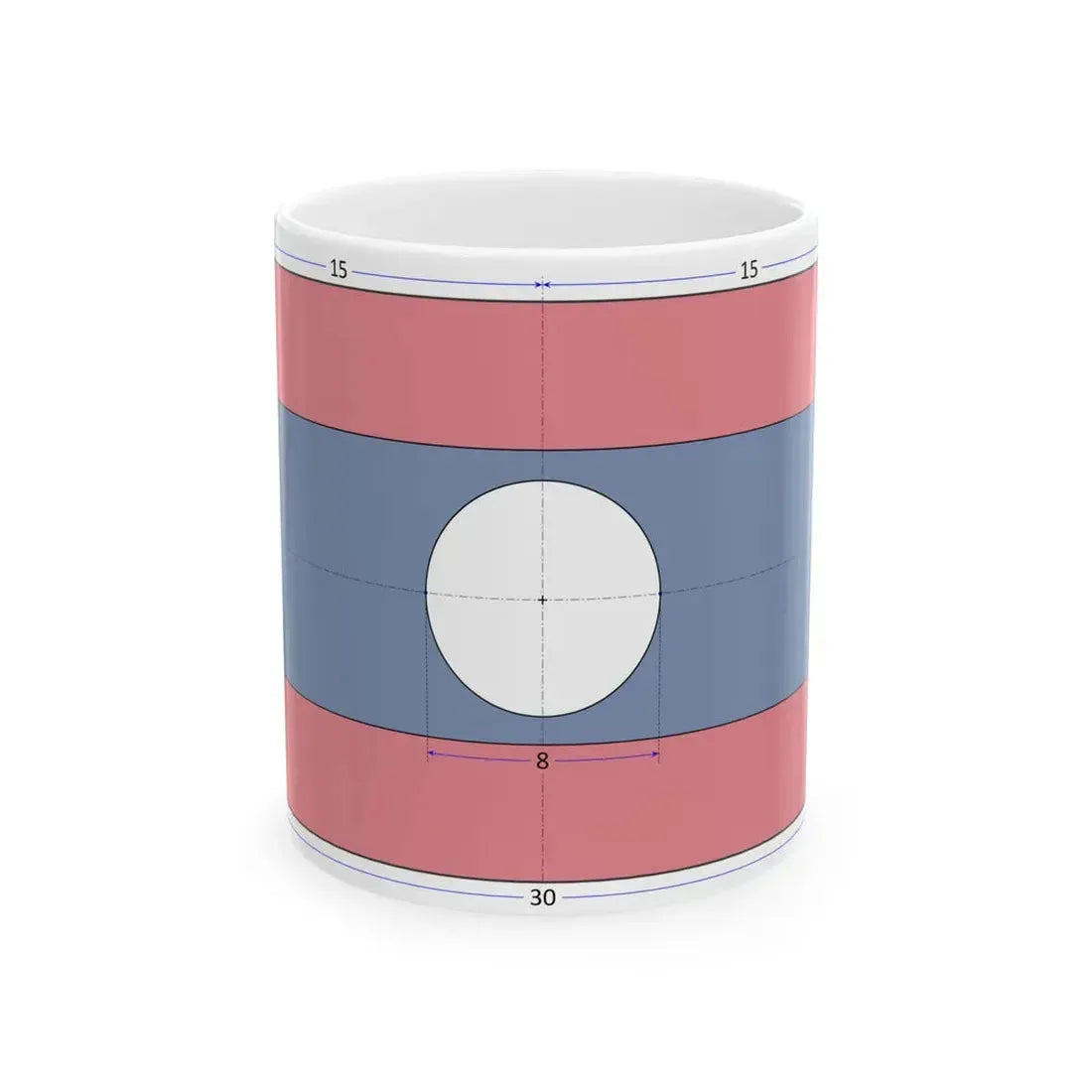 Flag of Laos construction sheet (Laos) White Coffee Mug 11oz - Go Mug Yourself