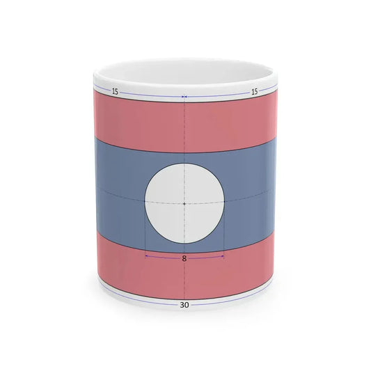 Flag of Laos construction sheet (Laos) White Coffee Mug 11oz - Go Mug Yourself