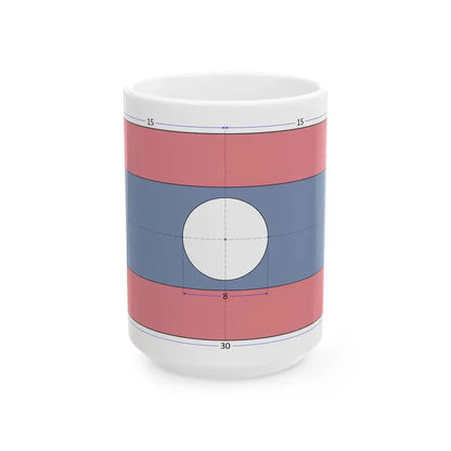 Flag of Laos construction sheet (Laos) White Coffee Mug 15oz - Go Mug Yourself